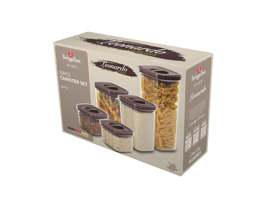 Berlinger Haus 10-teiliges Vorratsdosenset matt bordeaux Leonardo Collection