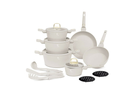 Berlinger Haus 15-teiliges Kochgeschirr-Set matt cream Sahara Collection