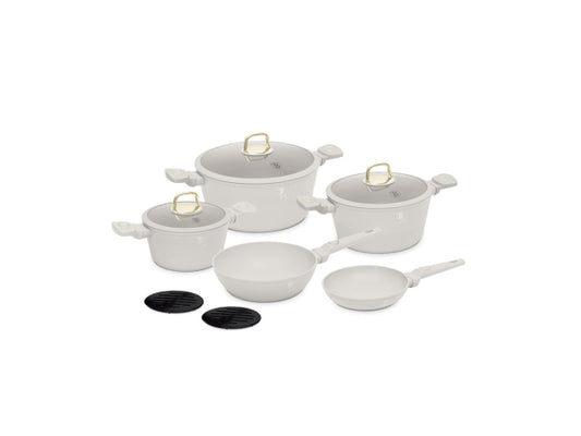 Berlinger Haus 10-teiliges Kochgeschirr-Set matt cream Sahara Collection