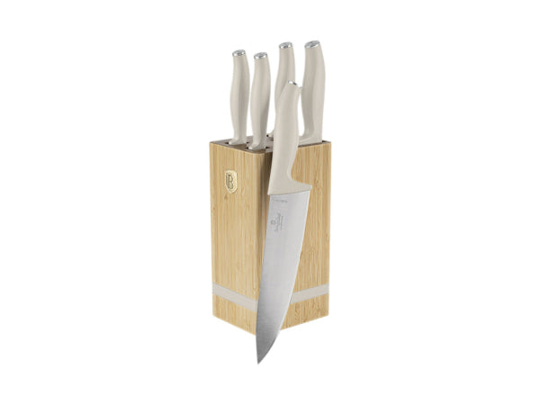 Berlinger Haus 6-teiliges Messerset mit Messerblock matt cream Sahara Collection Kaufuniversum - Berlinger Haus 6-teiliges Messerset mit Messerblock matt cream Sahara Collection