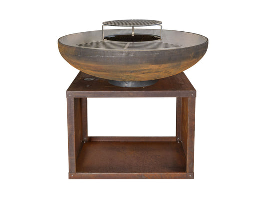 Mr.Grill Feuerschale Rusty 100cm mit Holzfach