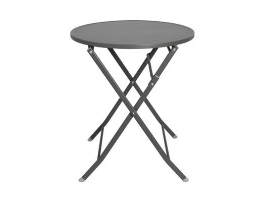 CONTINI Gartentisch Rund mit 2 Stühlen Metall anthrazit