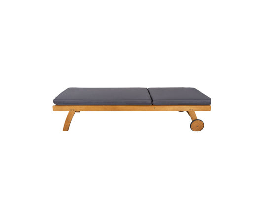 CONTINI Sonnenliege mit Kissen anthrazit Eucalyptus