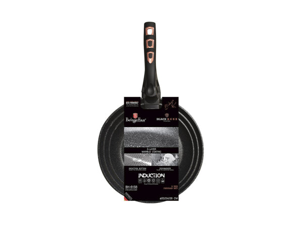 Berlinger Haus Bratpfannen Set Ø 20/24/28cm Black Rose Edition Kaufuniversum - Berlinger Haus Bratpfannen Set Ø 20/24/28cm Black Rose Edition