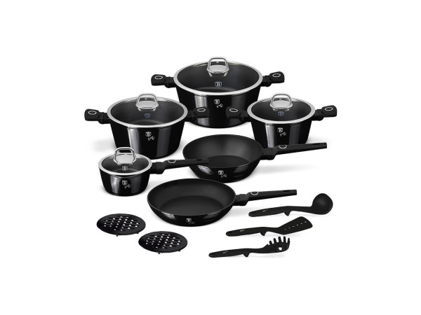 Berlinger Haus 15-teiliges Kochgeschirr-Set Black Vantage Collection Kaufuniversum - Berlinger Haus 15-teiliges Kochgeschirr-Set Black Vantage Collection