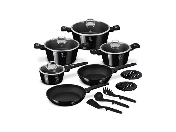 Berlinger Haus 15-teiliges Kochgeschirr-Set Black Vantage Collection Kaufuniversum - Berlinger Haus 15-teiliges Kochgeschirr-Set Black Vantage Collection