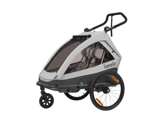 Lionelo Fahrradanhänger Cama Grey Stone mit Kinderwagenfunktion