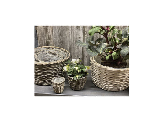 Schneider Korbwaren Blumenkorb Weide weiss Ø 25cm