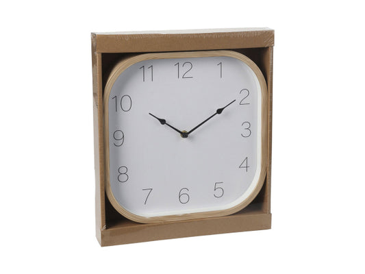 FS-STAR Wanduhr Holzoptik 30x30cm