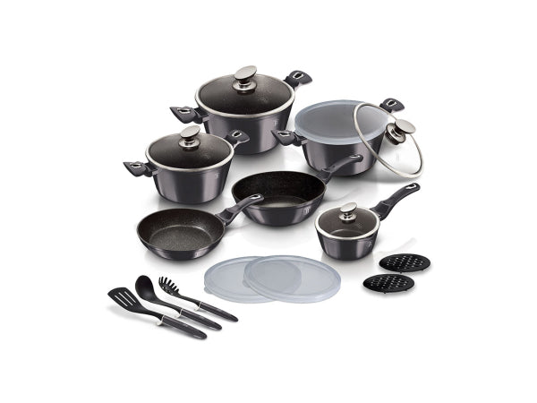 Berlinger Haus 18-teiliges Kochgeschirr-Set Metallic Line Carbon Pro Edition Kaufuniversum - Berlinger Haus 18-teiliges Kochgeschirr-Set Metallic Line Carbon Pro Edition