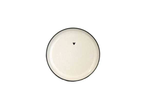 Schneider Korbwaren grosser Teller Ø 27.5 cm mit schwarzem Herz Kaufuniversum - Schneider Korbwaren grosser Teller Ø 27.5 cm mit schwarzem Herz