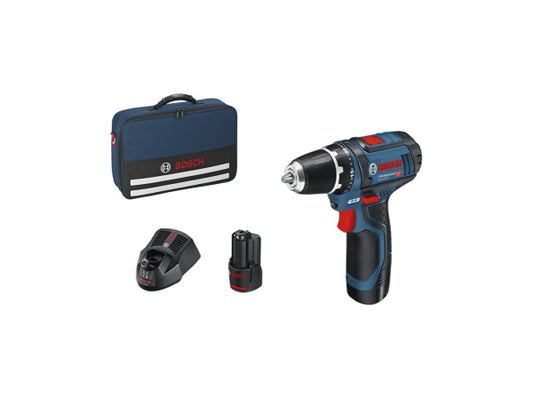 Bosch Professional Bosch GSR 12V-15 Professional, Akku-Bohrschrauber, 2x2.0 Ah,