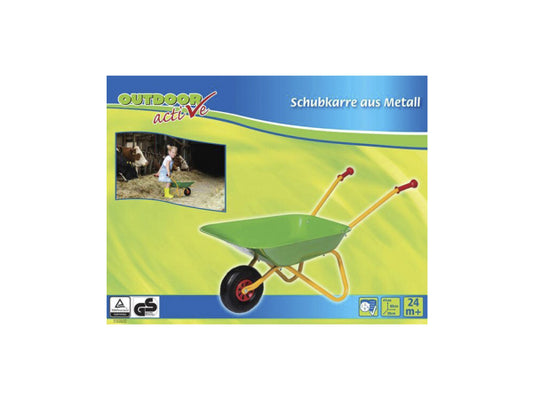 OUTDOOR active Schubkarre Metall grün und gelb