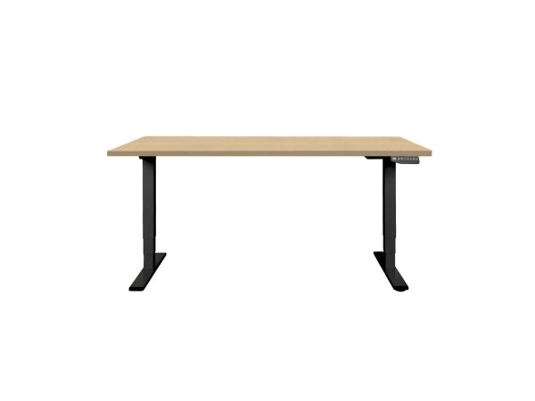 CONTINI höhenverstellbarer Bürotisch 1.6x0.80m Ahorn Natur / Gestell ET225E schwarz RAL 9005 Kaufuniversum - CONTINI höhenverstellbarer Bürotisch 1.6x0.80m Ahorn Natur / Gestell ET225E schwarz RAL 9005