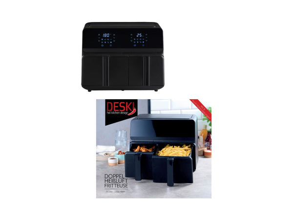 Deski Doppel Heissluftfritteuse 9L 2200W Kaufuniversum - Deski Doppel Heissluftfritteuse 9L 2200W
