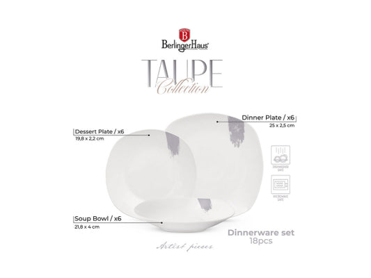 Berlinger Haus 18-teiliges Tellerset Taupe Collection