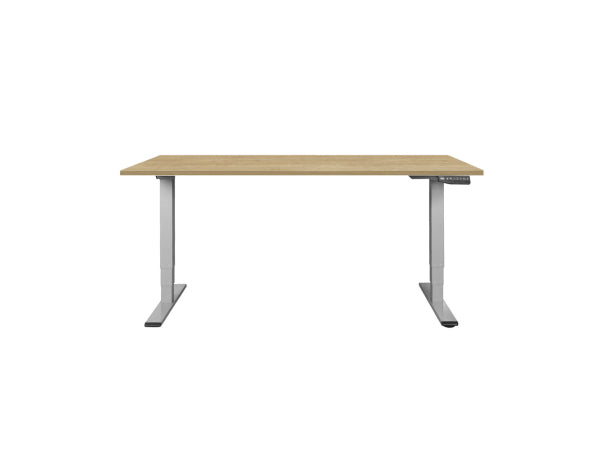 CONTINI höhenverstellbarer Bürotisch 1.6x0.8m Eiche / Gestell grau RAL 7045 Kaufuniversum - CONTINI höhenverstellbarer Bürotisch 1.6x0.8m Eiche / Gestell grau RAL 7045