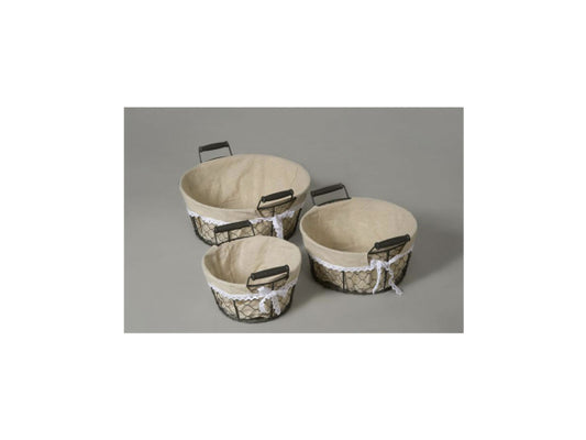 Schneider Korbwaren Drahtkörbli mit Stofffutter Ø 26cm