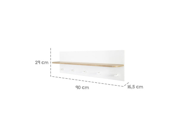 roba Wandgarderobe Ava mit Ablage weiss Kaufuniversum - roba Wandgarderobe Ava mit Ablage weiss