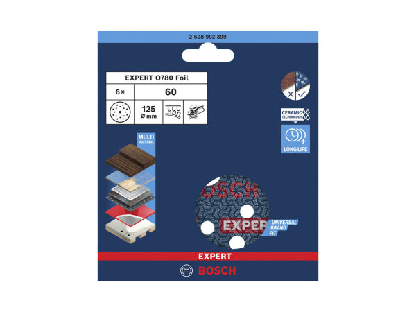 Bosch Folienschleifscheibe G60 125mm 6 Stk. 2.608.902.399 Kaufuniversum - Bosch Folienschleifscheibe G60 125mm 6 Stk. 2.608.902.399