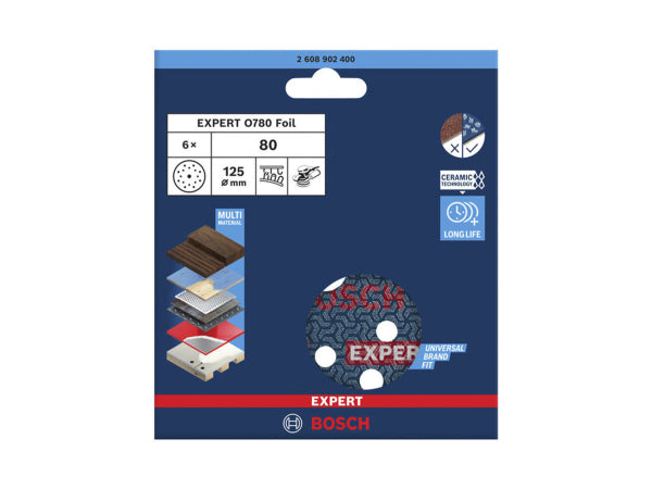 Bosch Folienschleifscheibe G80 125mm 6 Stk. 2.608.902.400 Kaufuniversum - Bosch Folienschleifscheibe G80 125mm 6 Stk. 2.608.902.400