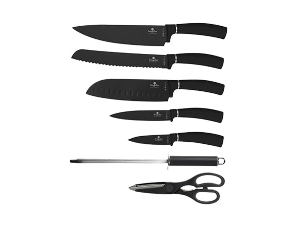 Berlinger Haus 8-teiliges Messerset mit Acryl-Block Black Silver Collection Kaufuniversum - Berlinger Haus 8-teiliges Messerset mit Acryl-Block Black Silver Collection