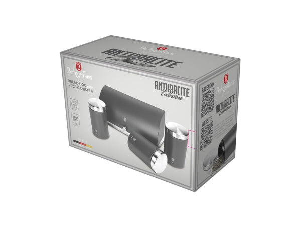 Berlinger Haus 4-teiliges Brotkasten- und Vorratsdosen Set Anthracite Collection Kaufuniversum - Berlinger Haus 4-teiliges Brotkasten- und Vorratsdosen Set Anthracite Collection