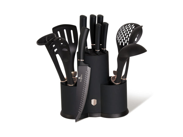 Berlinger Haus 12-teiliges Messer- und Kochbesteck Black Rose Collection Kaufuniversum - Berlinger Haus 12-teiliges Messer- und Kochbesteck Black Rose Collection
