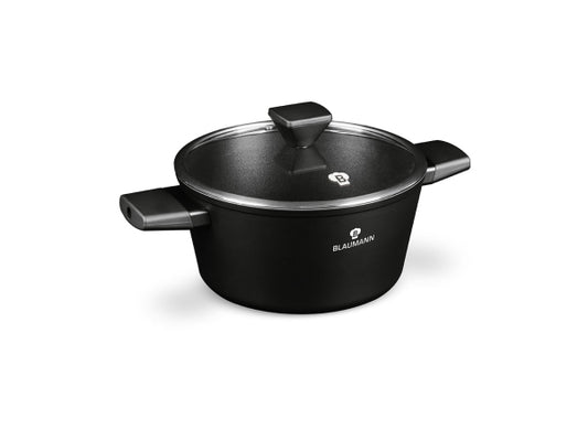 Blaumann Kochtopf mit Deckel Ø 24cm Black Silver Collection