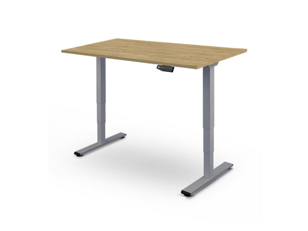 CONTINI höhenverstellbarer Bürotisch 1.8x0.8m Eiche / Gestell grau RAL 7045 Kaufuniversum - CONTINI höhenverstellbarer Bürotisch 1.8x0.8m Eiche / Gestell grau RAL 7045