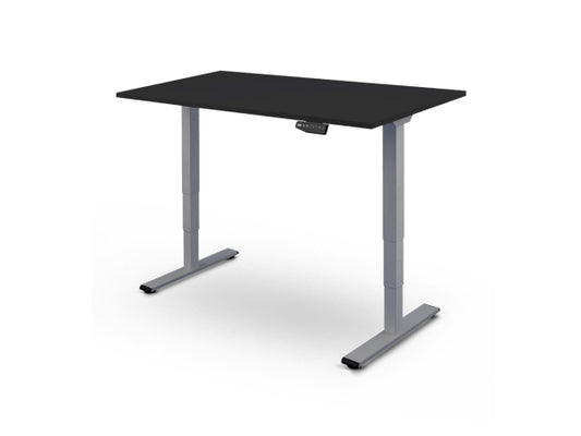 CONTINI höhenverstellbarer Bürotisch 1.8x0.8m schwarz / Gestell grau RAL 7045