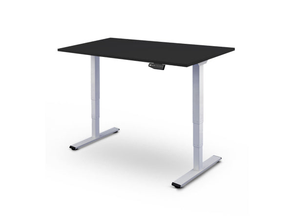 CONTINI höhenverstellbarer Bürotisch 1.8x0.8m schwarz / Gestell weiss RAL 9016 Kaufuniversum - CONTINI höhenverstellbarer Bürotisch 1.8x0.8m schwarz / Gestell weiss RAL 9016