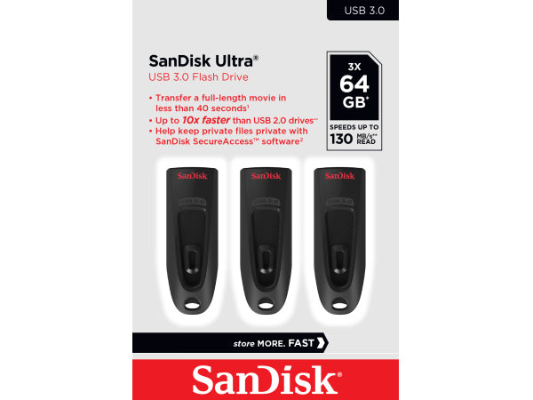 Sandisk Ultra USB 3.0 130MB/s 64GB Trio Kaufuniversum - Sandisk Ultra USB 3.0 130MB/s 64GB Trio