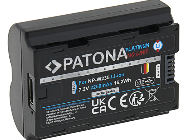 Patona Platinum Akku Fuji NP-W235 USB-C Kaufuniversum - Patona Platinum Akku Fuji NP-W235 USB-C