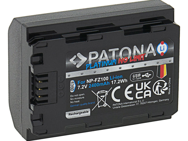 Patona Platinum Akku Sony NP-FZ100 USB-C Kaufuniversum - Patona Platinum Akku Sony NP-FZ100 USB-C