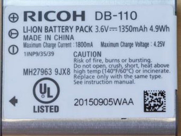 Ricoh Pentax Ricoh DB-110 Lithium-Ionen Akku Kaufuniversum - Ricoh Pentax Ricoh DB-110 Lithium-Ionen Akku