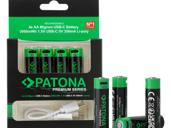 Patona Premium Akku 4x Micro AA USB-C Kaufuniversum - Patona Premium Akku 4x Micro AA USB-C
