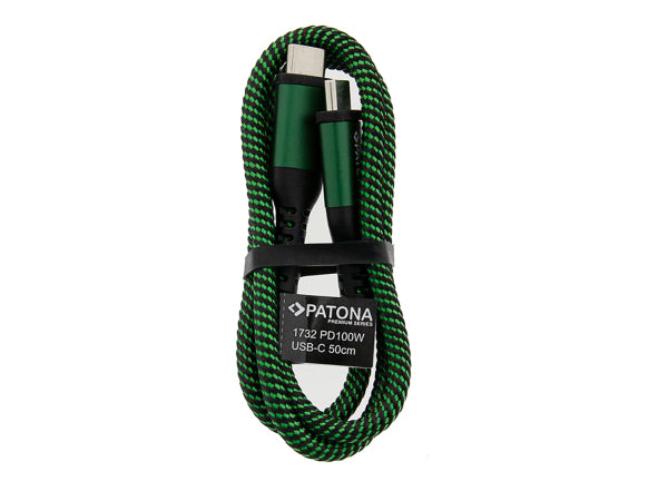 Patona USB C- USB C Kabel PD100W 0.5m 3A Kaufuniversum - Patona USB C- USB C Kabel PD100W 0.5m 3A