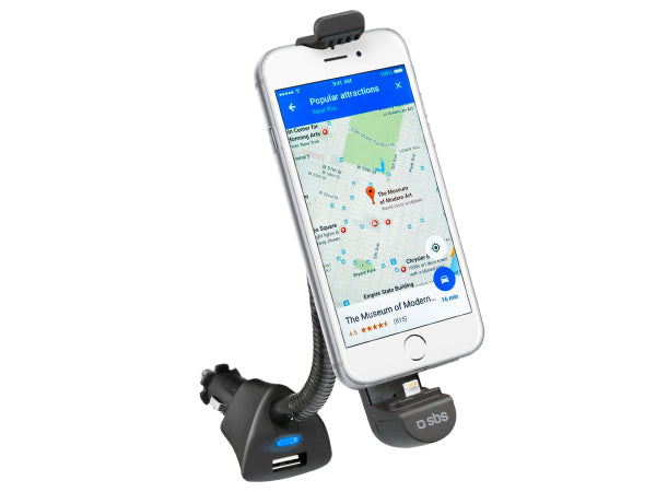 SBS Autohalterung mit Blitzlicht-Anschluss und USB-Port für iPhone bis 5,5" Kaufuniversum - SBS Autohalterung mit Blitzlicht-Anschluss und USB-Port für iPhone bis 5,5"