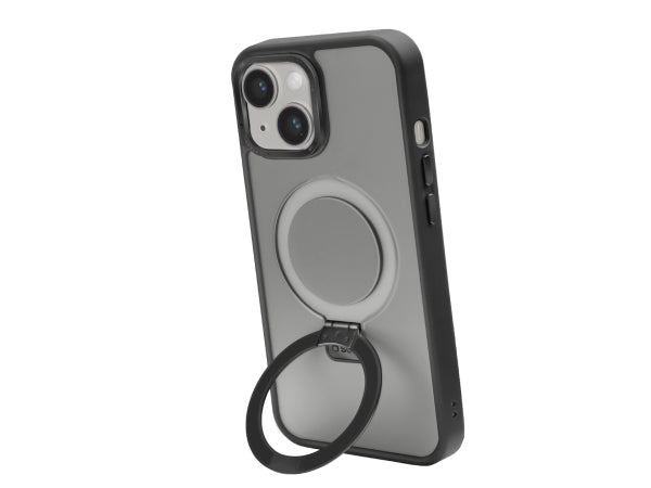 SBS Cover compatibile con ricarica MagSafe con finiture in metallo e anello con funzione stand per iPhone 15 Kaufuniversum - SBS Cover compatibile con ricarica MagSafe con finiture in metallo e anello con funzione stand per iPhone 15