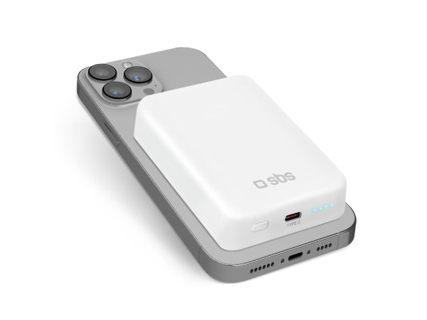 SBS Kabellose magnetische 10 000-mAh-Powerbank, kompatibel mit iPhone für MagSafe-Aufladung Kaufuniversum - SBS Kabellose magnetische 10 000-mAh-Powerbank, kompatibel mit iPhone für MagSafe-Aufladung