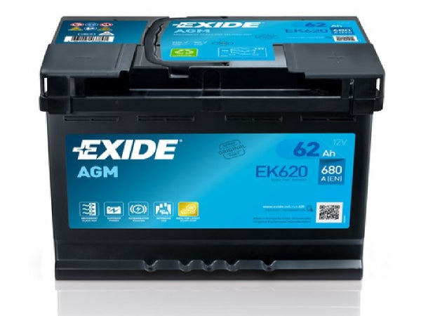 Exide Start-Stop AGM 12V/62Ah/680A LxBxH 242x175x190mm/B13/S:0 Kaufuniversum - Exide Start-Stop AGM 12V/62Ah/680A LxBxH 242x175x190mm/B13/S:0