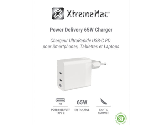 XtremeMac Wall Charger 65W 2xUSB-C