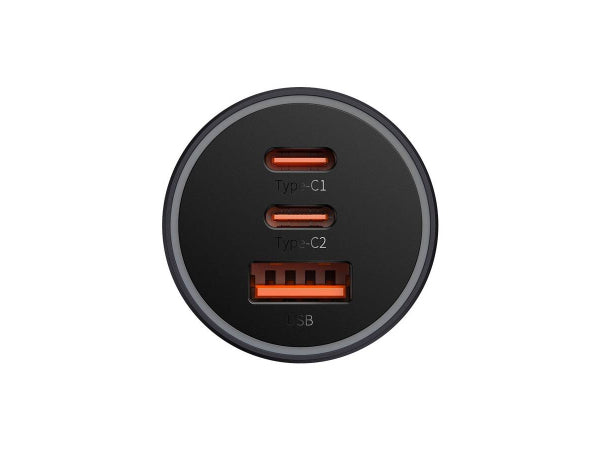 Baseus Triple Car Charger 65W Dark Gray Kaufuniversum - Baseus Triple Car Charger 65W Dark Gray