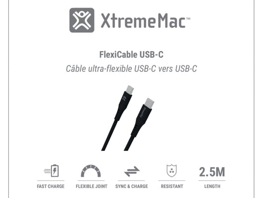 XtremeMac Flexi USB-C to USB-C 2.5m