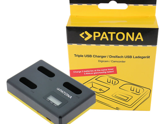 Patona Triple Ladegerät USB Sony NP-BX1
