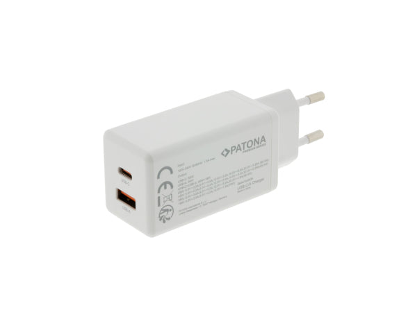 Patona GaN PD 65W USB-C + USB-A white Kaufuniversum - Patona GaN PD 65W USB-C + USB-A white
