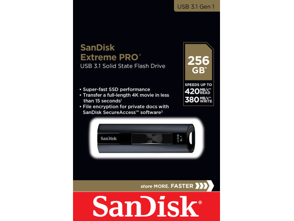 Sandisk Extreme PRO USB3.2 256GB 420MB/s Kaufuniversum - Sandisk Extreme PRO USB3.2 256GB 420MB/s