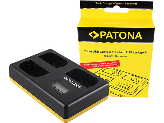 Patona Triple Ladegerät USB Canon LP-E6