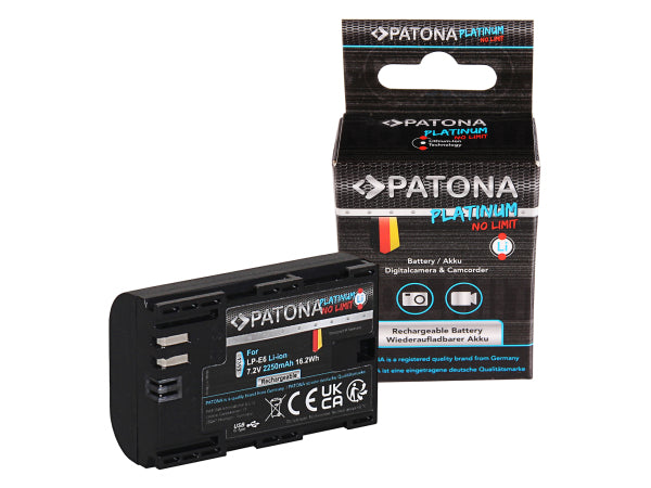 Patona Platinum Canon LP-E6 USB-C Input Kaufuniversum - Patona Platinum Canon LP-E6 USB-C Input